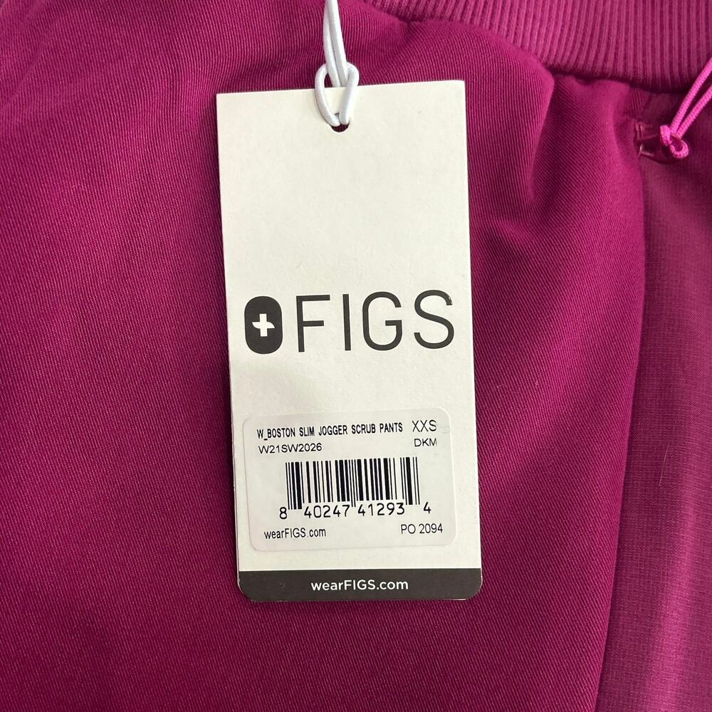 NWT Figs Boston Slim Jogger Scrub Pants in Dark Magenta Size XXS - Picture 5 of 7